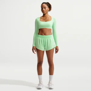 Damskie spodenki ze średnim stanem i wszytą bielizną Dri-FIT Nike One 7, 5 cm - Zieleń