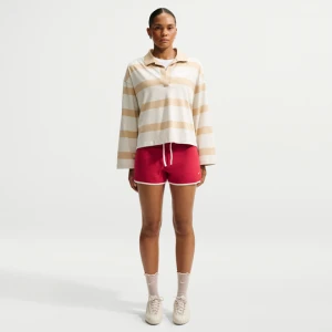 Damskie spodenki ze średnim stanem Nike Chill Knit - Czerwony