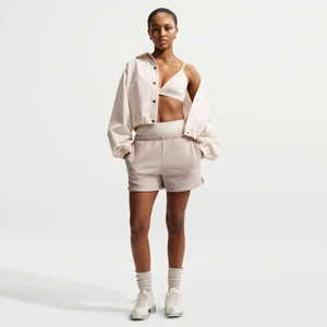 Damskie spodenki ze średnim stanem Nike Studio Fleece Medium Weight - Brązowy