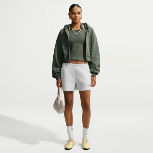 Damskie spodenki ze średnim stanem Nike Studio Fleece Medium Weight - Brązowy