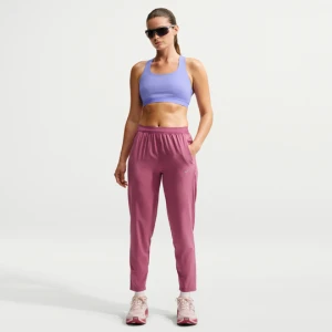 Damskie spodnie do biegania 7/8 ze średnim stanem Dri-FIT Nike Tempo - Czerwony