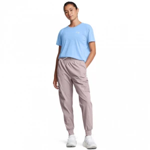 Damskie spodnie do biegania Under Armour UA Trail Run Pants - beżowe