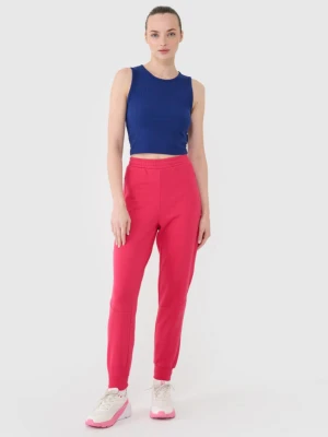 Damskie spodnie dresowe joggery 4F 4FRSS25TTROF1398 - różowe