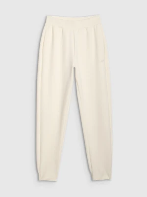 Damskie spodnie dresowe joggery 4F 4FWSS25TTROF0996 - białe