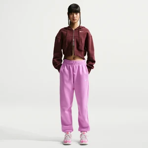 Damskie spodnie dresowe o kroju oversize z wysokim stanem Nike Phoenix Fleece - Fiolet