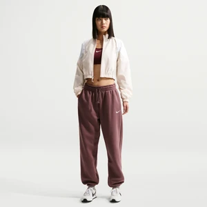 Damskie spodnie dresowe o kroju oversize z wysokim stanem Nike Phoenix Fleece - Fiolet