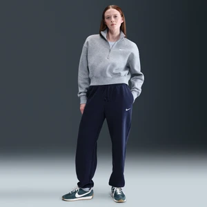Damskie spodnie dresowe o kroju oversize z wysokim stanem Nike Phoenix Fleece - Niebieski
