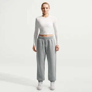 Damskie spodnie dresowe o kroju oversize z wysokim stanem Nike Phoenix Fleece - Szary