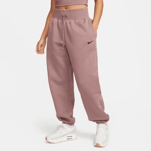 Damskie spodnie dresowe o kroju oversize z wysokim stanem Nike Sportswear Phoenix Fleece - Fiolet