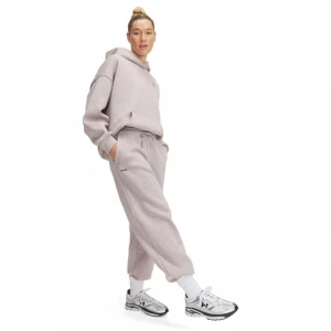 Damskie spodnie dresowe Under Armour UA Icon Hwt Flc Os Pant - beżowe