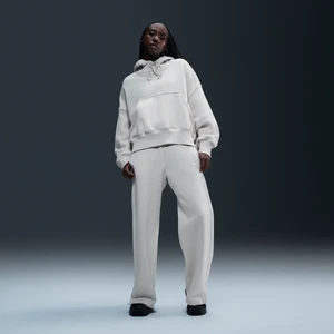 Damskie spodnie dresowe z wysokim stanem i szerokimi nogawkami Nike Sportswear Phoenix Fleece - Brązowy