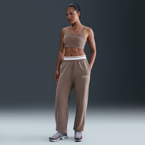 Damskie spodnie dresowe z wysokim stanem Nike Sportswear Phoenix Fleece - Brązowy