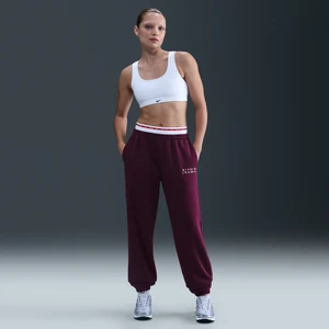 Damskie spodnie dresowe z wysokim stanem Nike Sportswear Phoenix Fleece - Czerwony