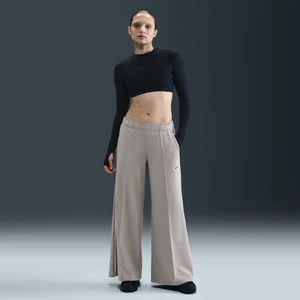 Damskie spodnie dresowe ze średnim stanem i szerokimi nogawkami Nike - Szary