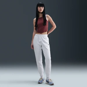 Damskie spodnie dresowe ze średnim stanem Nike Phoenix Fleece - Brązowy