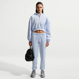 Damskie spodnie dresowe ze średnim stanem Nike Phoenix Fleece - Niebieski