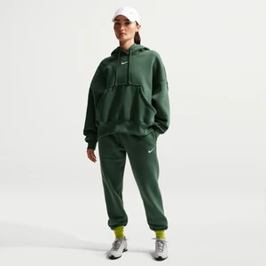 Damskie spodnie dresowe ze średnim stanem Nike Phoenix Fleece - Zieleń