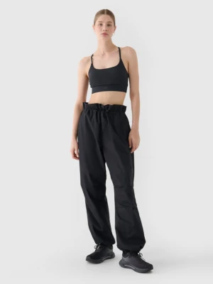 Damskie spodnie oversize parachute 4F 4FRSS24TTROF1330 - czarne