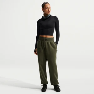 Damskie spodnie piłkarskie o kroju oversize z wysokim stanem Nike Paris Saint-Germain Phoenix Fleece - Zieleń