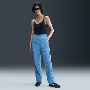 Damskie spodnie piłkarskie z tkaniny z wysokim stanem Nike Holandia Windrunner - Niebieski