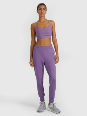 Damskie spodnie treningowe 4F 4FWAW25TFTRF0934 - fioletowe