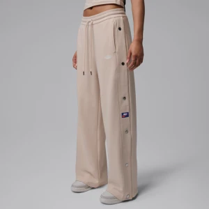 Damskie spodnie z dzianiny dresowej na zatrzaski Jordan Flight Fleece - Biel