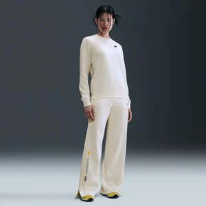 Damskie spodnie z dzianiny z szerokimi nogawkami Nike Sportswear - Biel
