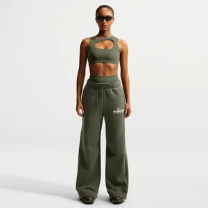 Damskie spodnie z dzianiny z wysokim stanem Nike - Zieleń