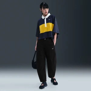 Damskie spodnie z szerokimi nogawkami Nike - Czerń