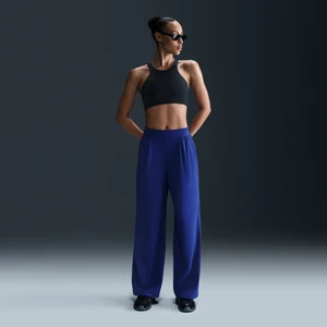 Damskie spodnie z wysokim stanem i luźnymi szerokimi nogawkami Dri-FIT Nike 24.7 PerfectStretch - Niebieski