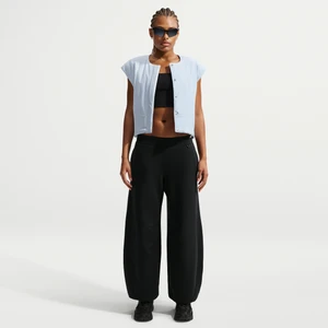 Damskie spodnie z wysokim stanem i szerokimi nogawkami Nike 24.7 ImpossiblySoft - Czerń