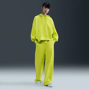 Damskie spodnie z wysokim stanem i szerokimi nogawkami Nike Phoenix Fleece - Zieleń