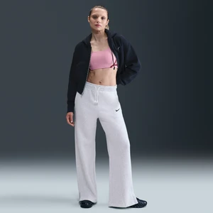 Damskie spodnie z wysokim stanem i szerokimi nogawkami Nike Sportswear Phoenix Fleece - Brązowy