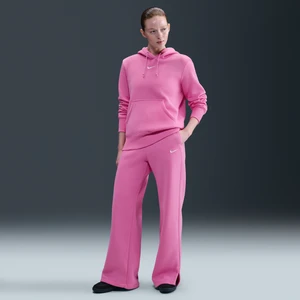 Damskie spodnie z wysokim stanem i szerokimi nogawkami Nike Sportswear Phoenix Fleece - Różowy