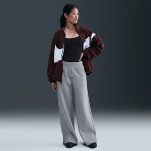 Damskie spodnie z wysokim stanem i szerokimi nogawkami Nike Sportswear Phoenix Fleece - Szary