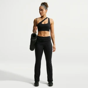 Damskie spodnie ze średnim stanem i warstwową spódnicą Dri-FIT Nike Zenvy - Czerń
