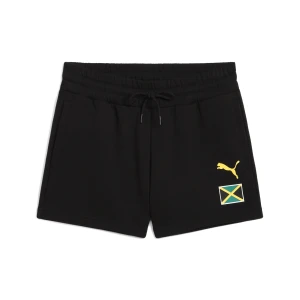 Damskie szorty dresowe PUMA x JAMAICA Village Wear, Odzież, Czarny,