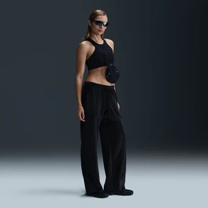 Damskie welurowe spodnie ze średnim stanem Nike Sportswear Chill Knit - Czerń