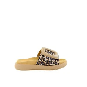 Damskie wielokolorowe skórzane klapki z motywem animal 83.751.32 Gabor