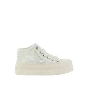 Damskie wysokie trampki z ozdobną perforacją białe GOE TT2N4064