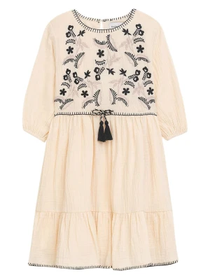 Danamade Sukienka "Drabea" w kolorze beżowo-czarnym rozmiar: S