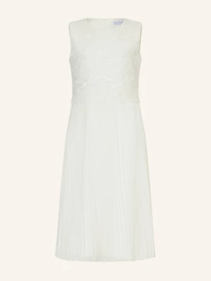 Danamade Sukienka Koktajlowa Z Plisami I Cekinami weiss