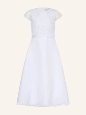 Danamade Sukienka Z Koronką I Cekinami weiss