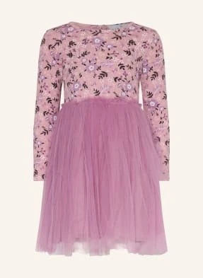 Danamade Sukienka Z Mieszanki Materiałów rosa