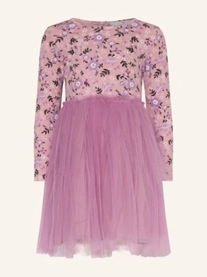 Danamade Sukienka Z Mieszanki Materiałów rosa