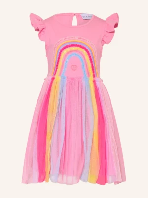 Danamade Sukienka Z Mieszanki Materiałów Z Cekinami rosa
