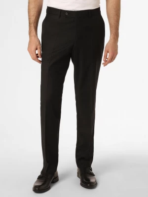 Daniel Hechter Męskie spodnie od garnituru modułowego Mężczyźni Regular Fit wełna ze strzyży czarny jednolity,