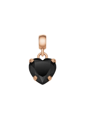 Daniel Wellington DW Charm Heart Crystal 12x6mm Rose Gold/Black