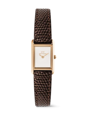 Daniel Wellington DW Watch Bound Mini Dark Brown Lizard Rose Gold