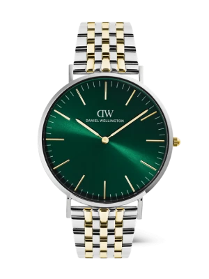 Daniel Wellington DW Watch Classic 7-Link Emerald Two Tone 40mm Silver